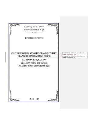 Khóa luận hợp tác nghiên cứu kỹ thuật định lượng một số biomarker ở người bệnh bị bệnh võng mạc mắt do đái tháo đường