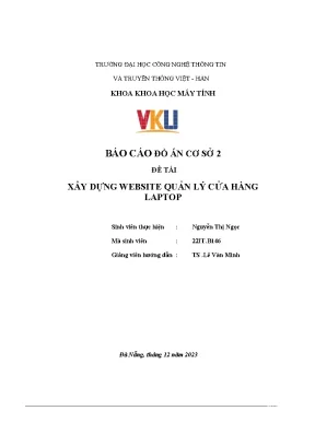Báo cáo đồ án cơ sở 2 xây dựng website quản lý cửa hàng laptop