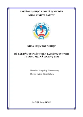 Khóa luận tốt nghiệp đầu tư phát triển tại công ty tnhh thương mại và dịch vụ lsm