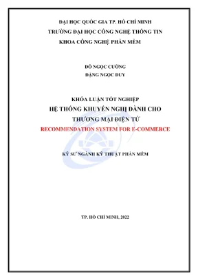 Khóa luận tốt nghiệp kỹ thuật phần mềm hệ thống khuyến nghị trong thương mại điện tử