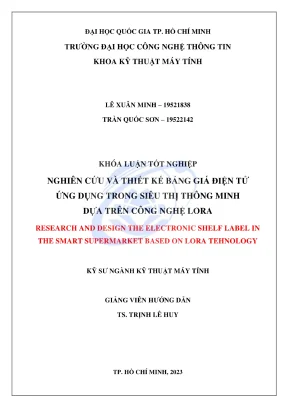Khóa luận tốt nghiệp kỹ thuật máy tính nghiên cứu và thiết kế bảng giá điện tử ứng dụng trong siêu thị thông minh dựa trên công nghệ lora