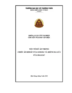 Khóa luận tốt nghiệp văn học yếu tố kỳ ảo trong chiếc áo khoác của gogol và miếng da lừa của balzac