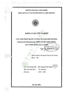 Khóa luận tốt nghiệpcác giải pháp quản lý bảo vệ loài sơn dươngcapricornis suamainaensisy trên co sử cộng đồng