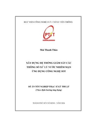 Xây dựng hệ thống giám sát các thông số xử lý nước nhiễm mặn ứng dụng công nghệ iot