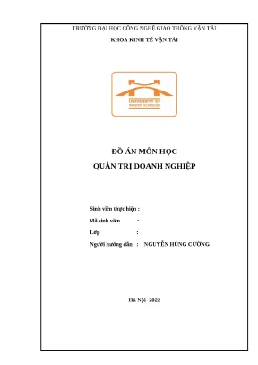 Đồ án môn học quản trị doanh nghiệp