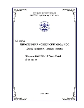 Phương pháp nghiên cứu khoa học áp dụng cho ngành đh công nghệ thông tin