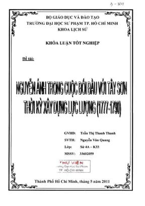 Khóa luận tốt nghiệp lịch sử nguyễn ánh trong cuộc đối đầu với tây sơn thời kỳ xây dựng lực lượng 1777 1790