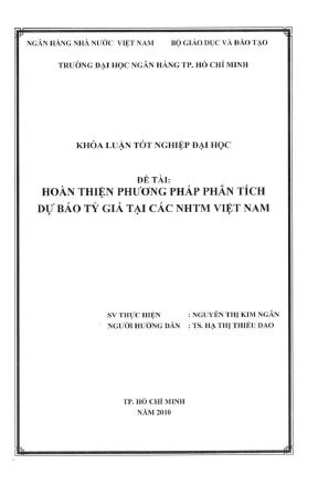 Khóa luận tốt nghiệp hoàn thiện phương pháp phân tích tỷ giá tại các nhtm việt nam