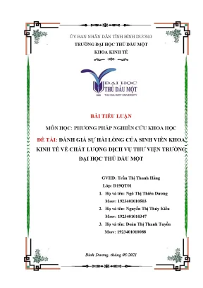 Đề tài đánh giá sự hài lòng của sinh viên khoa kinh tế về chất lượng dịch vụ thư viện trường đại học thủ dầu một