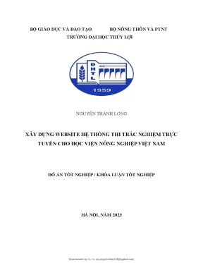 Xây dựng website hệ thống thi trắc nghiệm trựctuyến cho học viện nông nghiệp việt nam