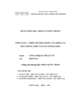 Đồ án môn học động cơ đốt trong tính toán thiết kế phần động của động cơ đốt trong trên toyota innova 2010