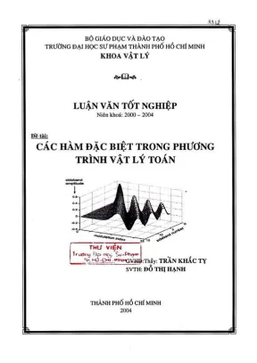 Khóa luận tốt nghiệp vật lý các hàm đặc biệt trong phương trình vật lý toán
