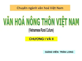 Chuyên ngành văn hoá việt nam