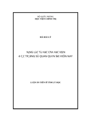 Luận án tiến sĩ năng lực tự học của học viên ở các trường sĩ quan quân đội hiện nay