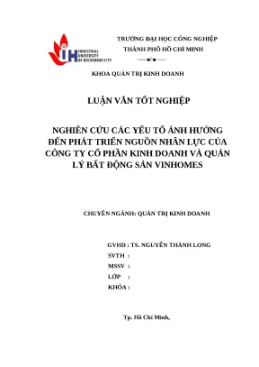 Luận văn phát triền nguồn nhân lực công ty vinhomes iuh