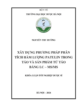 Nguyễn thu hường xây dựng phương pháp phân tích hàm lượng patulin trong táo và sản phẩm từ táo bằng lc msms