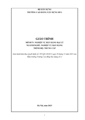 Giáo trình nghiệp vụ bán hàng đại lý ngành nghiệp vụ bán hàng trung cấp