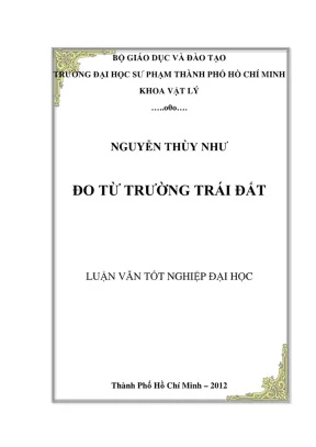 Khóa luận tốt nghiệp vật lý đo từ trường trái đất