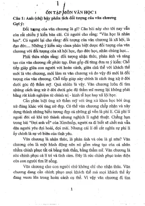 Ôn tập môn văn học 1