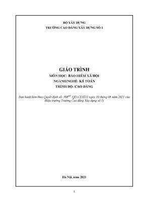 Giáo trình bảo hiểm xã hội ngành kế toán cao đẳng trường cao đẳng xây dựng số 1