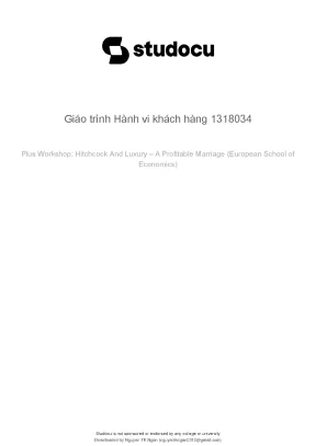 Giáo trình môn hành vi khách hàng