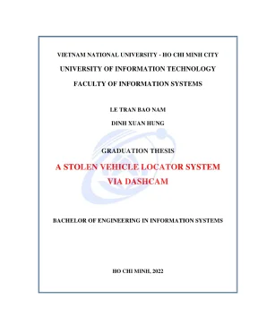 Khóa luận tốt nghiệp hệ thống thông tin a stolen vehicle locator system via dash cam