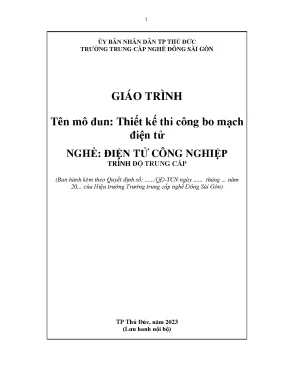 Giáo trình thiết kế thi công bo mạch điện tử nghề điện tử công nghiệp trung cấp