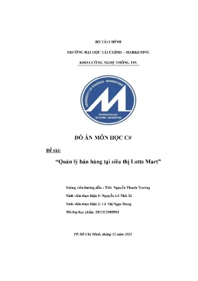 Đồ án môn học c quản lý bán hàng tại siêu thị lotte mart