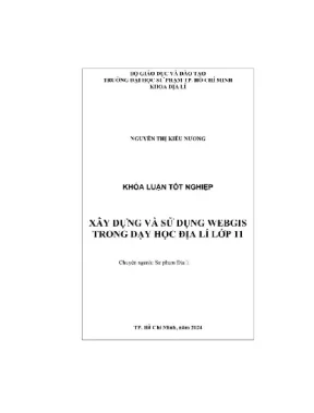 Xây dựng và sử dụng webgis trong dạy học địa lí lớp 11