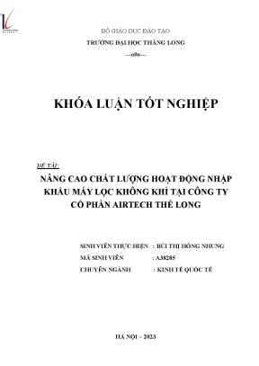 Nâng cao chất lượng hoạt động nhập khẩu máy lọc không khí tại công ty cổ phần airteach thế long