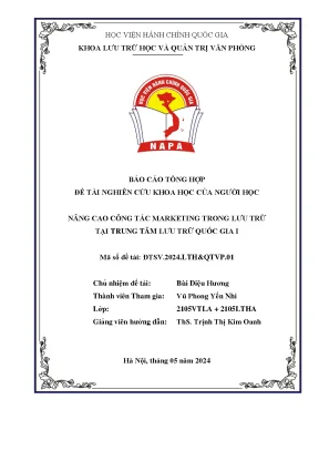 Nâng cao công tác marketing trong lưu trữ tại trung tâm lưu trữ quốc gia i