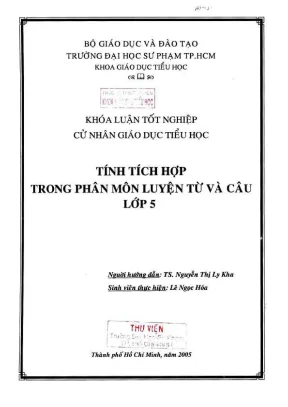 Khóa luận tốt nghiệp giáo dục tiểu học tính tích hợp trong phân môn luyện từ và câu lớp 5
