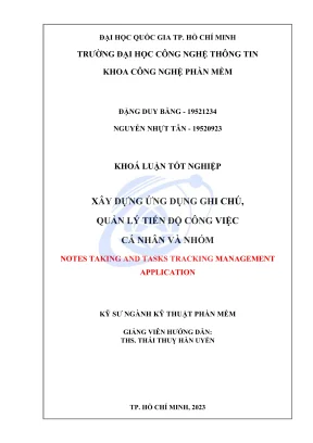 Khóa luận tốt nghiệp kỹ thuật phần mềm xây dựng ứng dụng ghi chú và quản lý tiến độ công việc cá nhân và nhóm