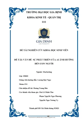 Đề tài nghiên cứu khoa học sinh viên đề tài vấn đề sự phát triển của ai ảnh hưởng đến con người