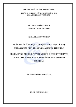 Khóa luận tốt nghiệp hệ thống thông tin phát triển ứng dụng di động tích hợp lên hệ thống crm cho trường mầm non tiểu học