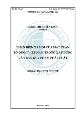 Khóa luận tốt nghiệp phản biện xã hội của mặt trận tổ quốc việt nam trong xây dựng văn bản quy phạm pháp luật