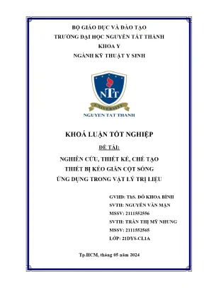 Nghiên cứu thiết kế chế tạo thiết bị kéo giãn cột sống ứng dụng trong vật lý trị liệu