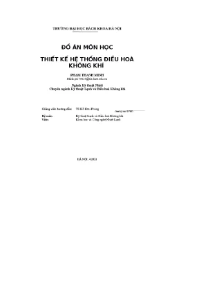 Đồ án môn học thiết kế hệ thống điều hoà không khí