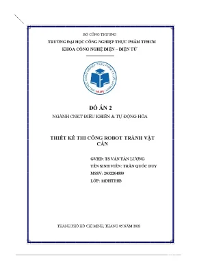 Đồ án 2 ngành cnkt điều khiển tự động hóa thiết kế thi công robot tránh vật cản