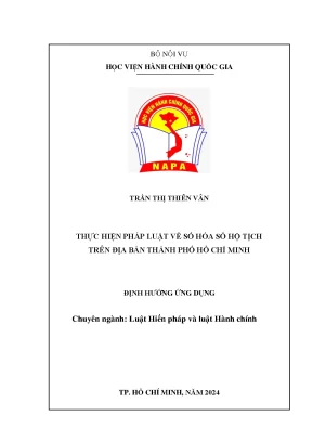 Thực hiện pháp luật về số hóa sổ hộ tịch trên địa bàn thành phố hồ chí minh