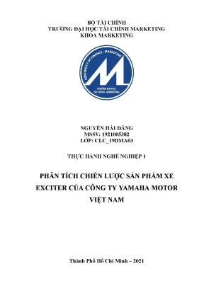 Phân tích chiến lược sản phẩm xe exciter của công ty yamaha motor việt nam