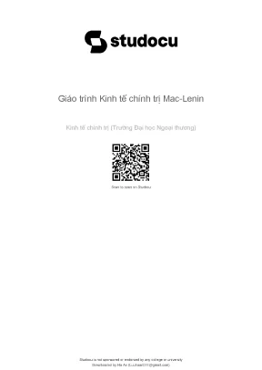 Giáo trình kinh tế chính trị mac lenin kinh tế chính trị trường đại học ngoại thương