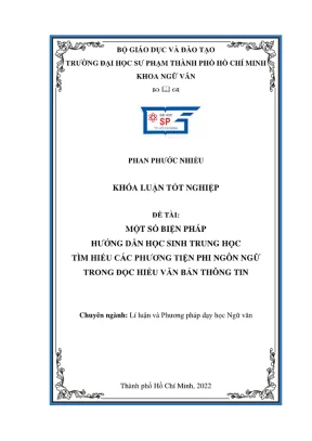 Khóa luận tốt nghiệp ngữ văn một số biện pháp hướng dẫn học sinh trung học tìm hiểu các phương tiện phi ngô ngữ trong đọc hiểu văn bản thông tin