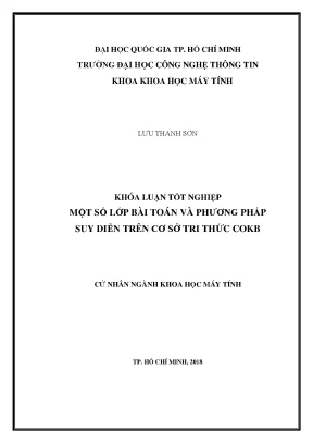 Khóa luận tốt nghiệp một số lớp bài toán và phương pháp suy diễn trên cơ sở tri thức cokb