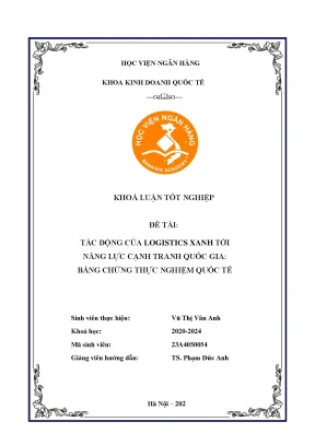Mối quan hệ giữa hoạt động logistics xanh và năng lực cạnh tranh quốc gia bằng chứng quốc tế