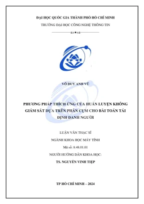 Khóa luận tốt nghiệp khoa học máy tính phương pháp thích ứng của huấn luyện không giám sát dựa trên phân cụm cho bài toán tái định danh người