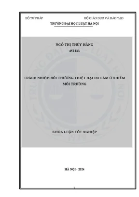 Khóa luận tốt nghiệp trách nhiệm bồi thường thiệt hại do làm ô nhiễm môi trường