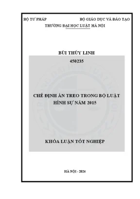 Khóa luận tốt nghiệp chế định án treo trong bộ luật hình sự năm 2015
