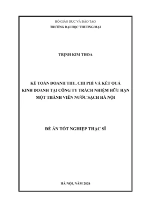 Kế toán doanh thu chi phí và kết quả kinh doanh tại công ty tnhh mtv nước sạch hà nội
