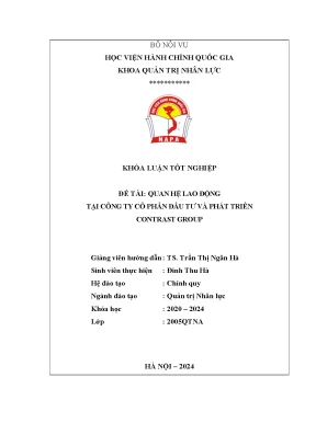 Quan hệ lao động tại công ty cổ phần đầu tư và phát triển contrast group